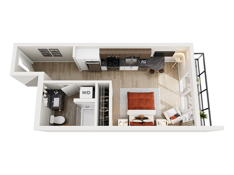 Studio A.6 floor plan at Ion Queen Anne
