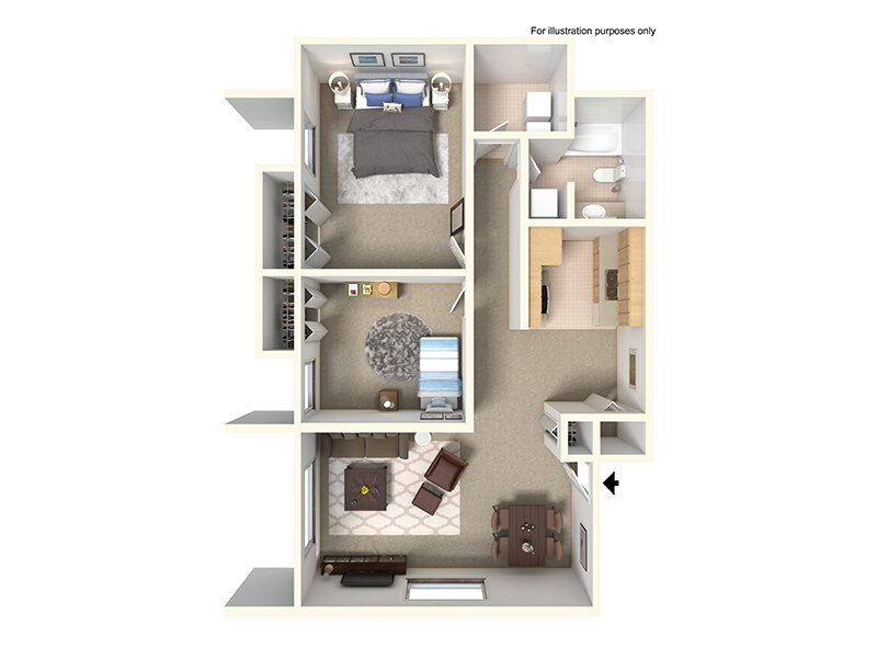 2x1A floor plan at Greentree Village