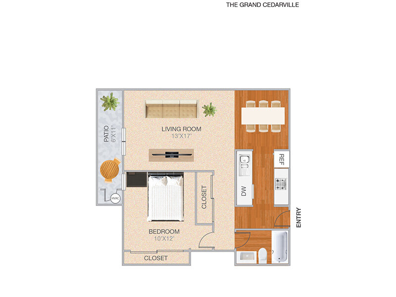 Grand Cedarville floor plan at Park Kiely Apartments