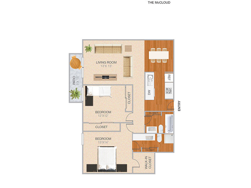 McCloud floor plan at Park Kiely Apartments