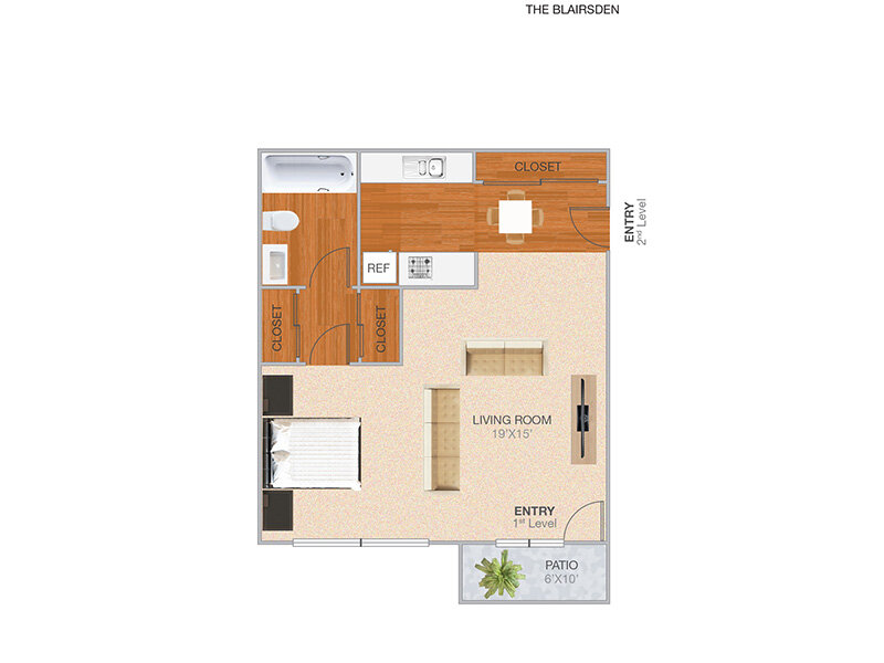 Blairsden floor plan at Park Kiely Apartments