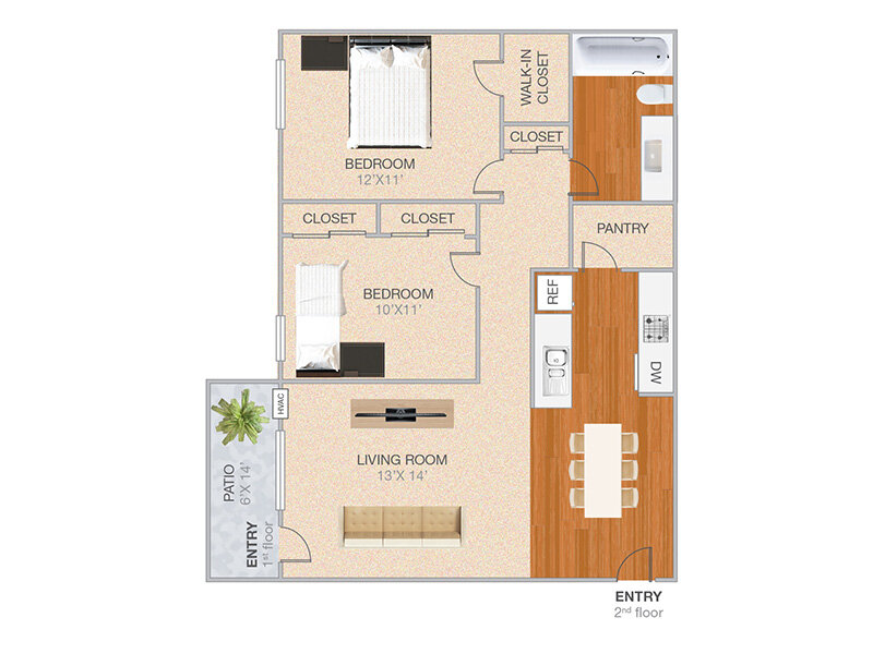 Lewiston floor plan at Park Kiely Apartments