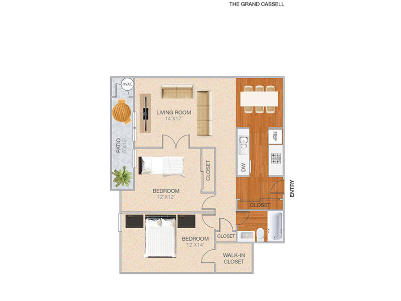 Grand Cassell floor plan at Park Kiely Apartments