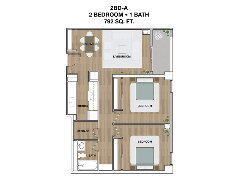 2A floor plan at Gateway Plaza