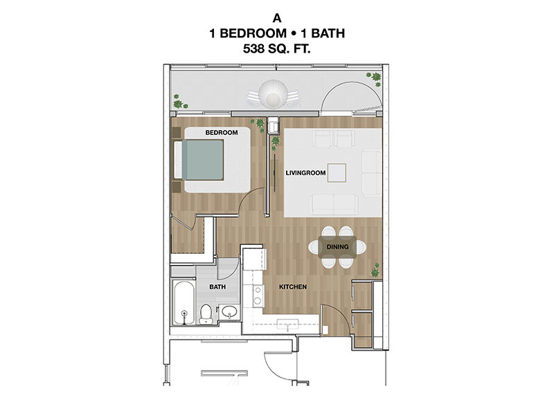 1A floor plan at Gateway Plaza