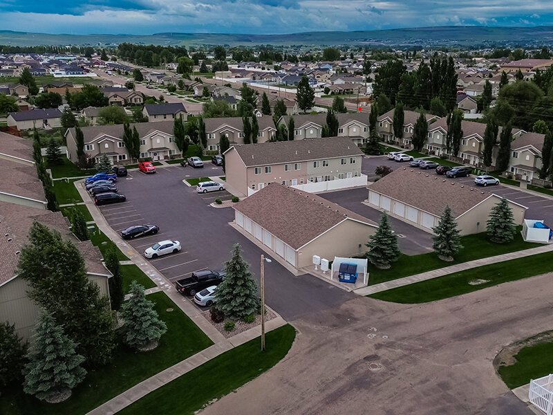 Aerial City View | Meadowcreek Townhomes