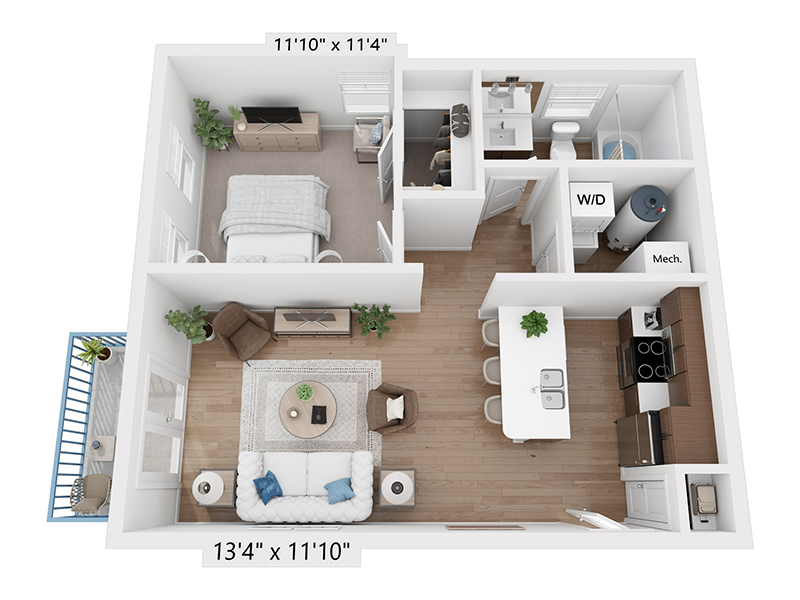 1x1-679-B floor plan at Vida at Daybreak