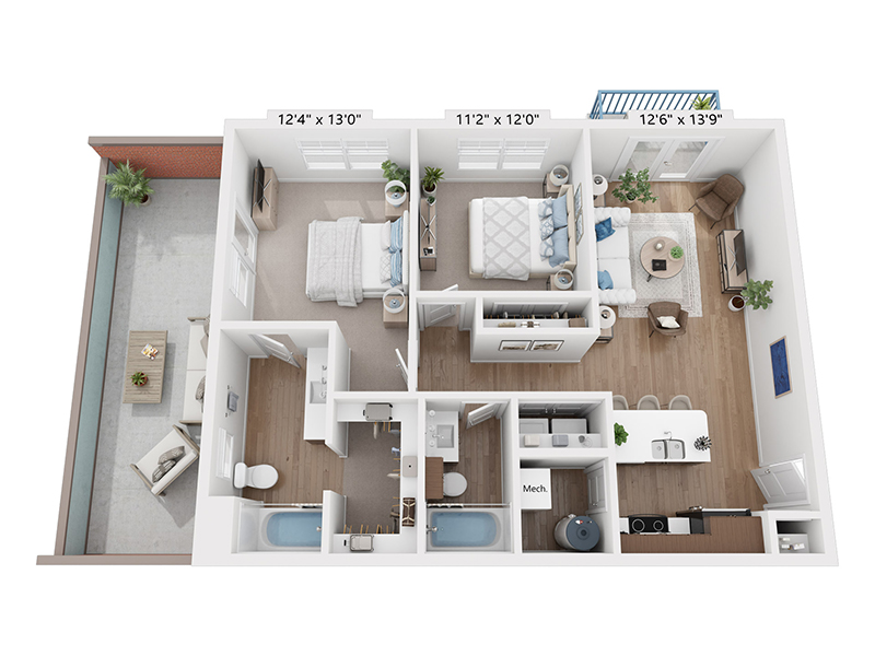 2x2-998 floor plan at Vida at Daybreak
