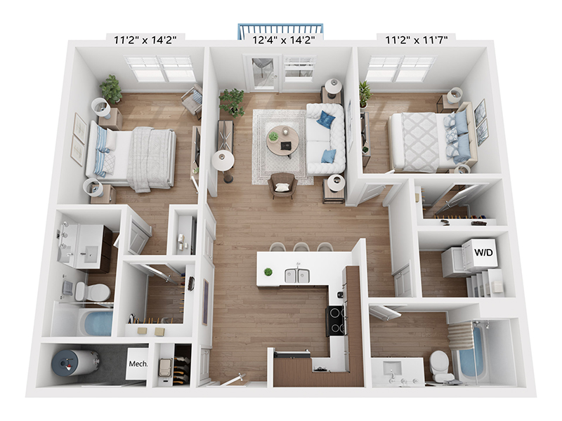 2x2-983 floor plan at Vida at Daybreak