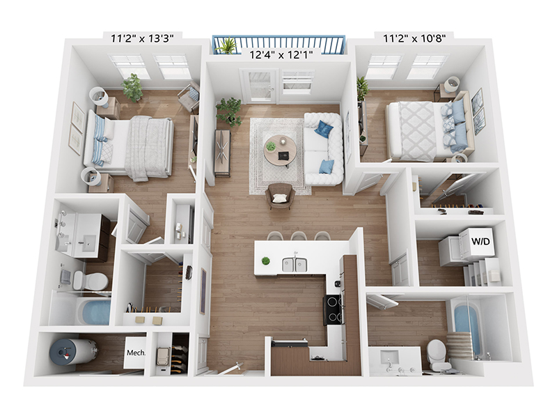2x2-931 floor plan at Vida at Daybreak