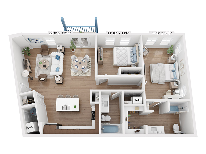 2x2-1133 floor plan at Vida at Daybreak