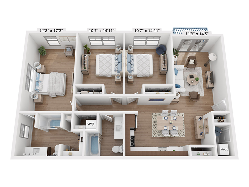 3x2-1199 floor plan at Vida at Daybreak