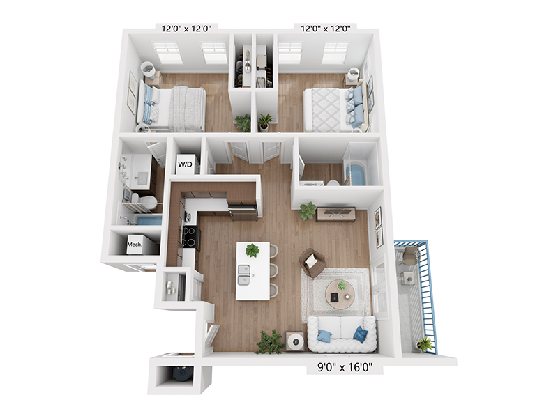 2x2-860 floor plan at Vida at Daybreak