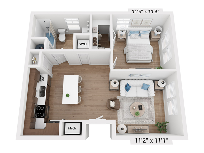 1x1A-605 floor plan at Vida at Daybreak