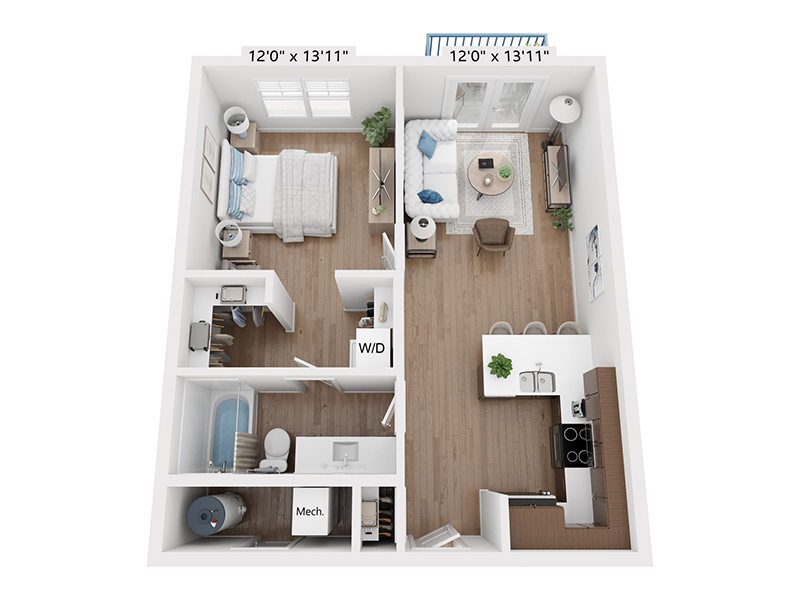 1x1-627 floor plan at Vida at Daybreak