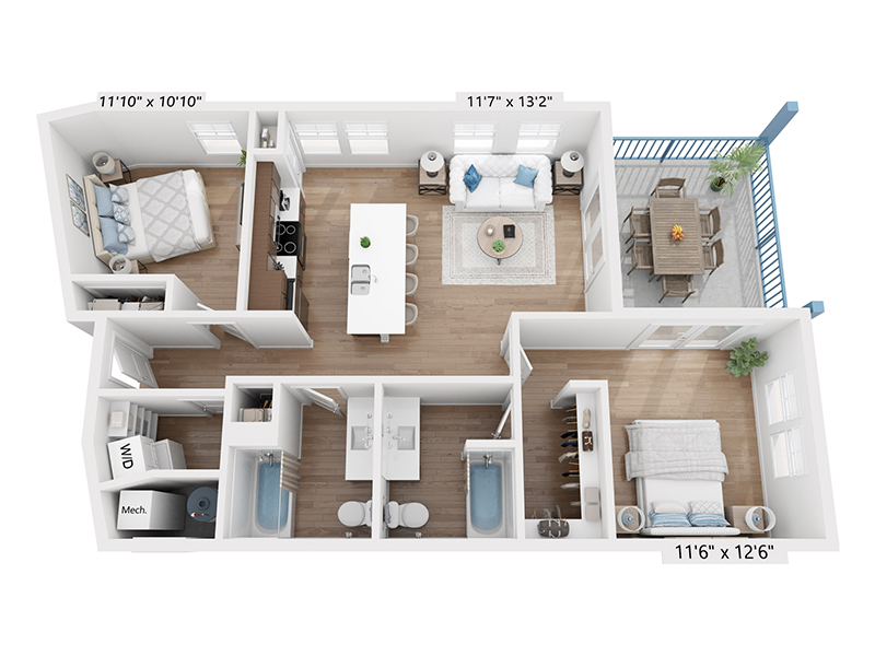 2x2-956 floor plan at Vida at Daybreak