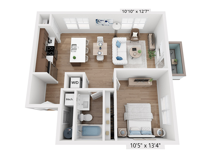 1x1-672 floor plan at Vida at Daybreak