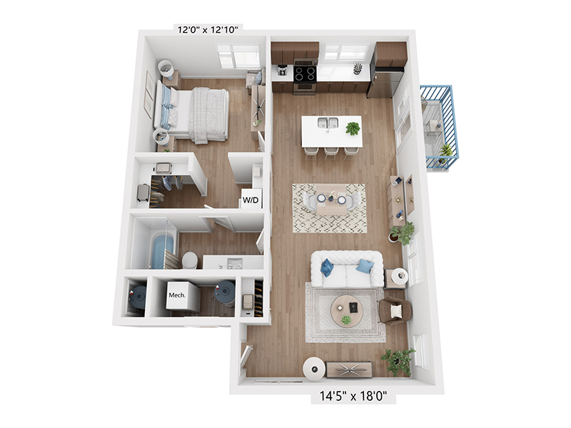1x1-777 floor plan at Vida at Daybreak