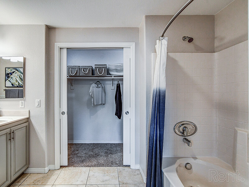 Large Primary Bedroom Closet & Bathroom | Fleetwood Apartments