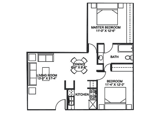 Floorplan for 25 Broadmoor Apartments