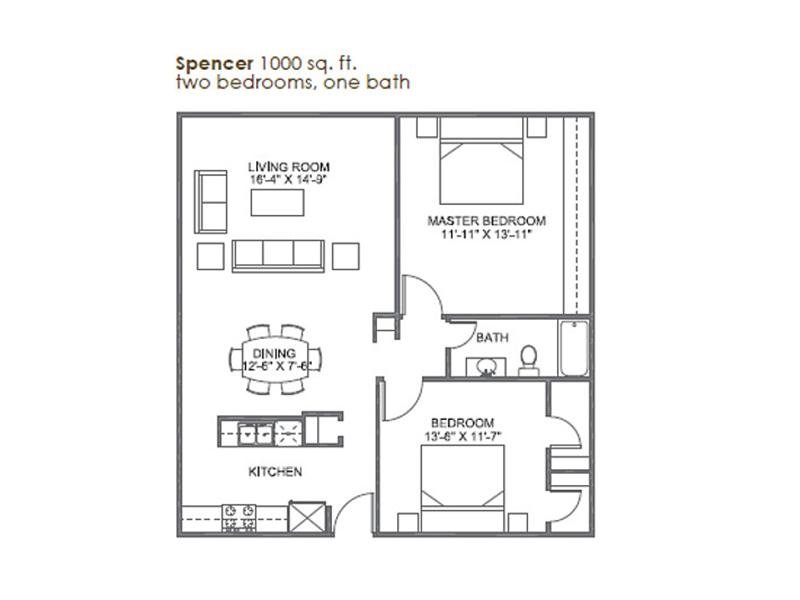 Spencer Floorplan at 25 Broadmoor