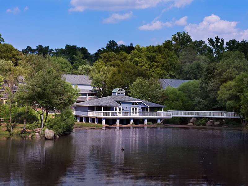 Lake and Apartment Exterior | Lakeside Place
