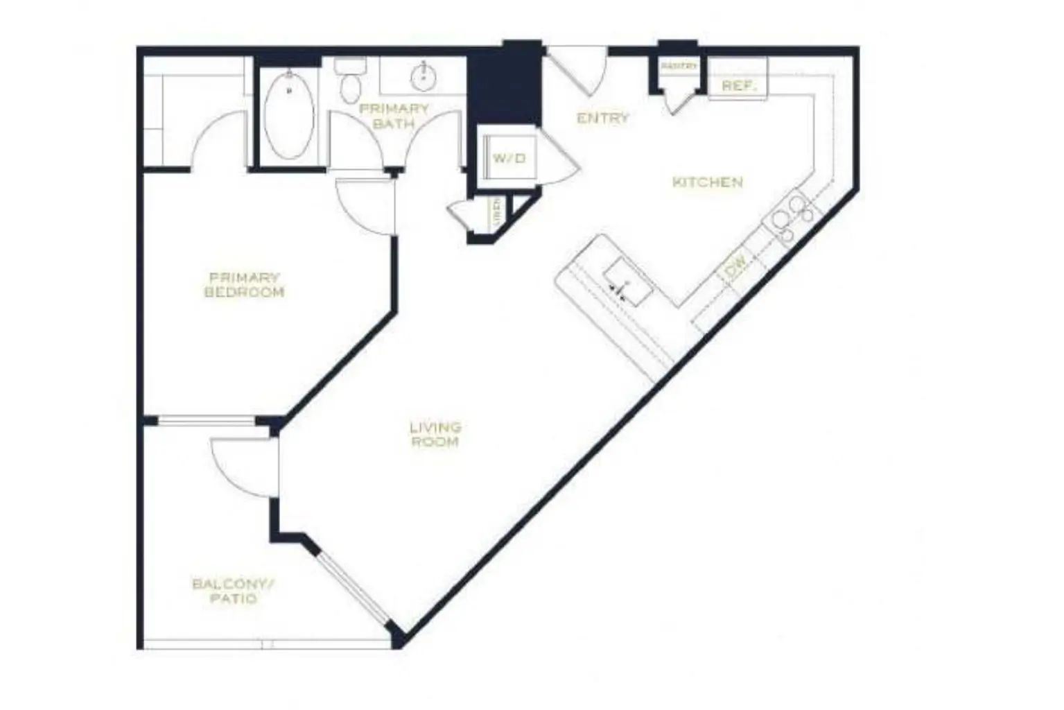 1x1-777 floorplan at Echo Biltmore