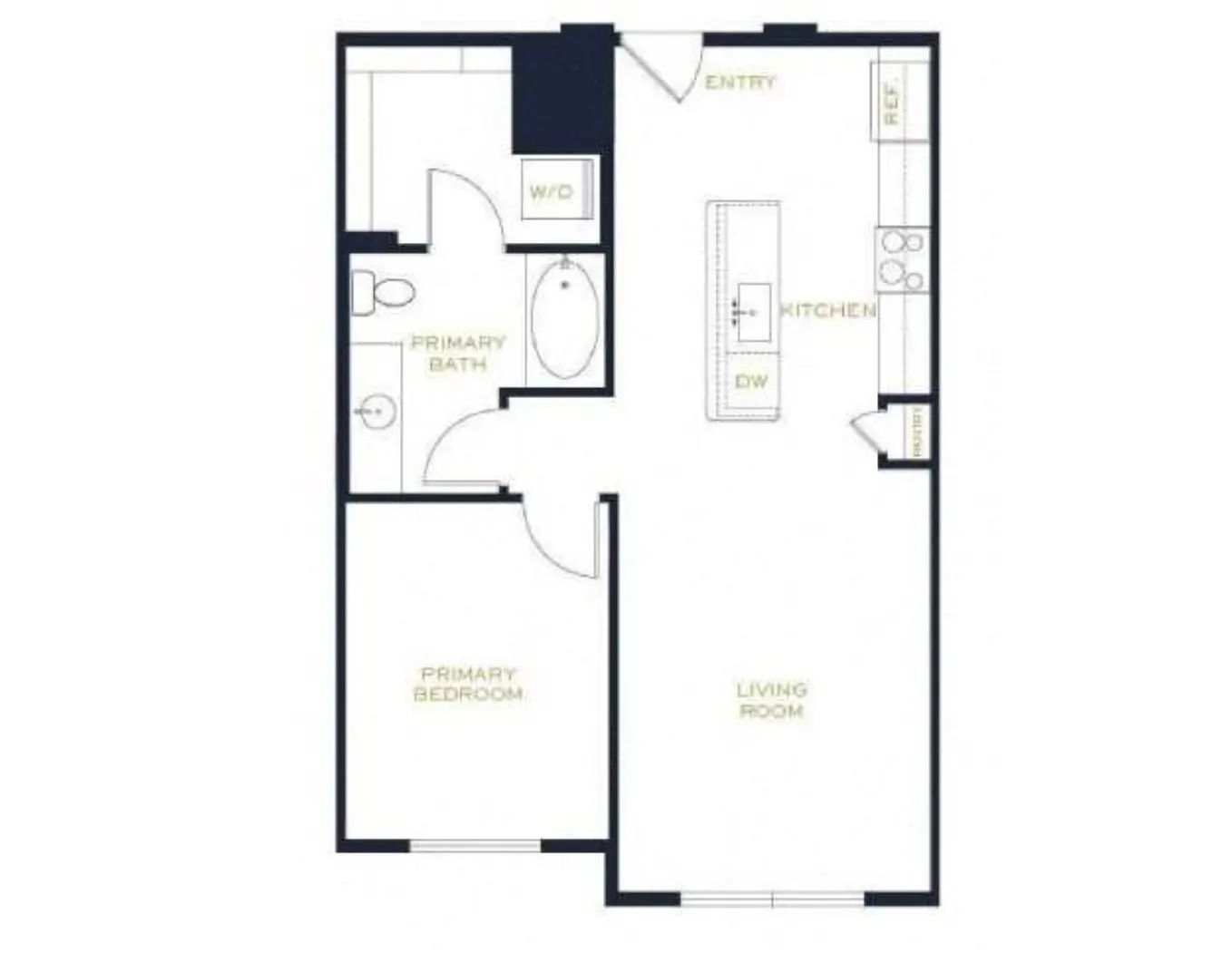 1x1-740 floorplan at Echo Biltmore