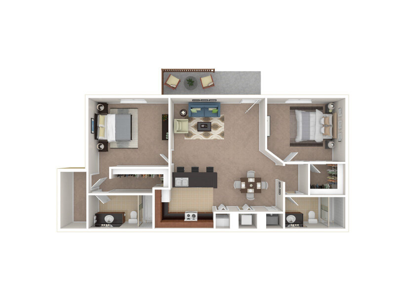 Arborelle Apartments Floor Plan 2x2B