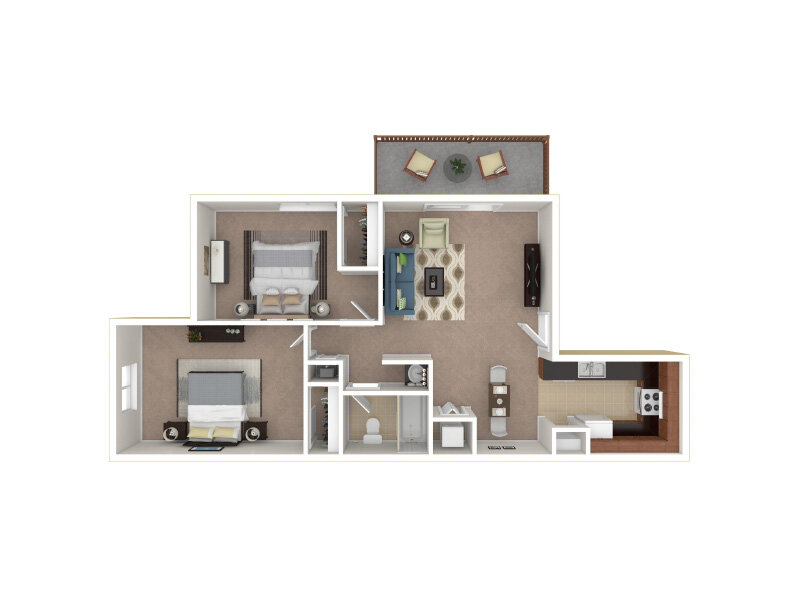 Arborelle Apartments Floor Plan 2x1