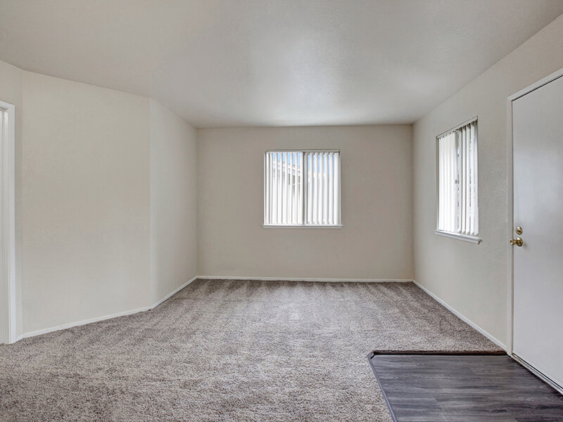 Living Room with Carpeted Flooring | Arborelle Apartments