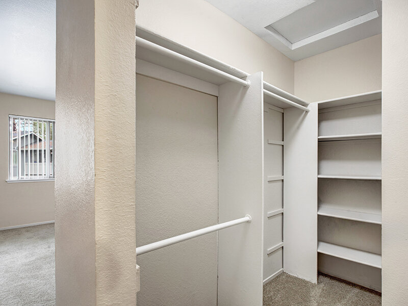 Closet with Shelves | Arborelle Apartments
