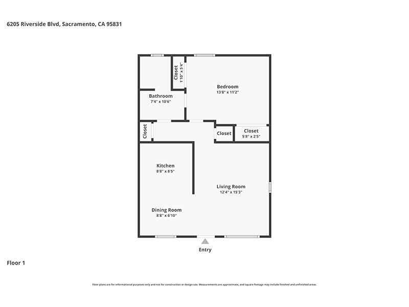 Shenandoah Apartments Floor Plan 1x1A