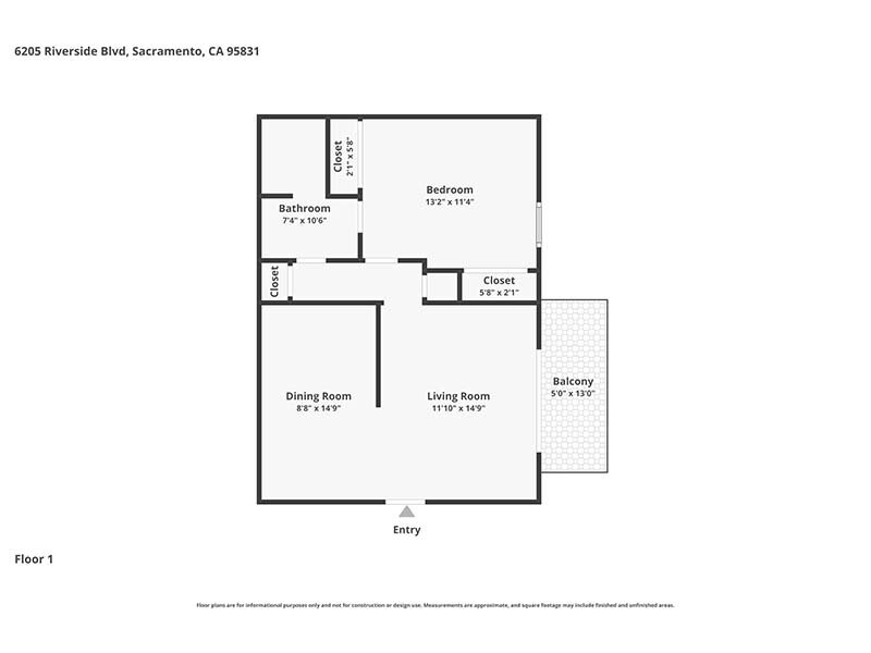 Shenandoah Apartments Floor Plan 1x1C