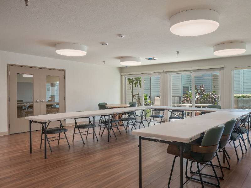 Community Room Seating | Albert Einstein Apartments