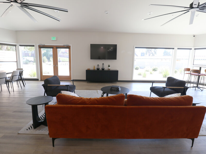 Community Seating with Couch and Television | Broadway Apartments