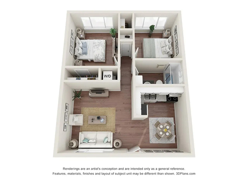 2x1 floor plan at La Posada Apartments