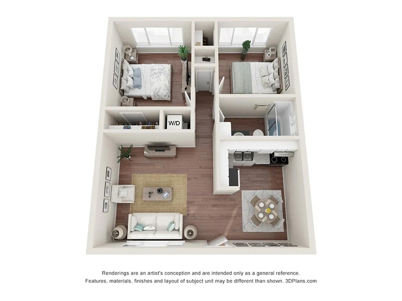 2x1LR floor plan at La Posada Apartments