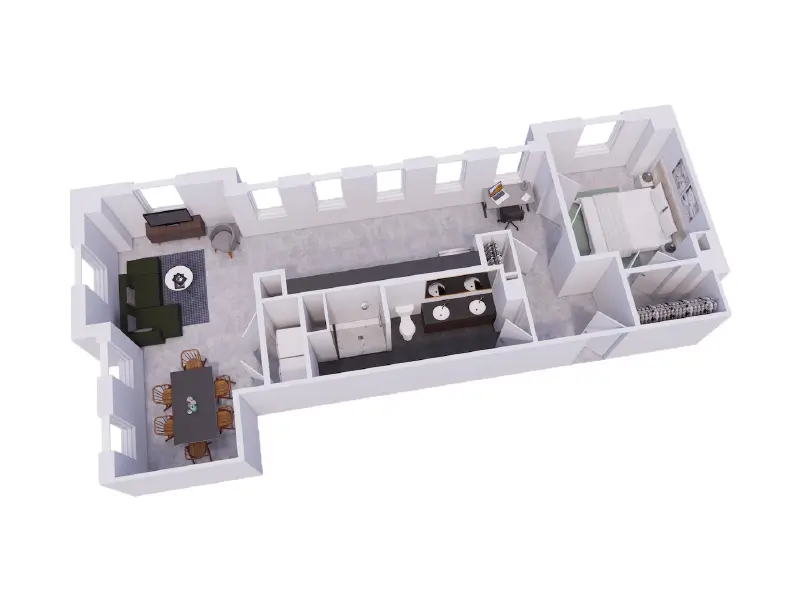 The Gray floor plan at The Aladdin