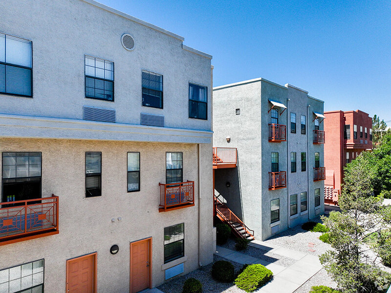 Exterior Apartment Building with Stairs and Balconies | Villa De San Felipe