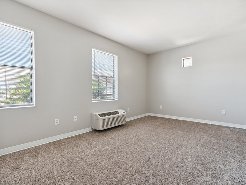 Carpeted Bedroom with Window and Cooling Vent | Villa De San Felipe