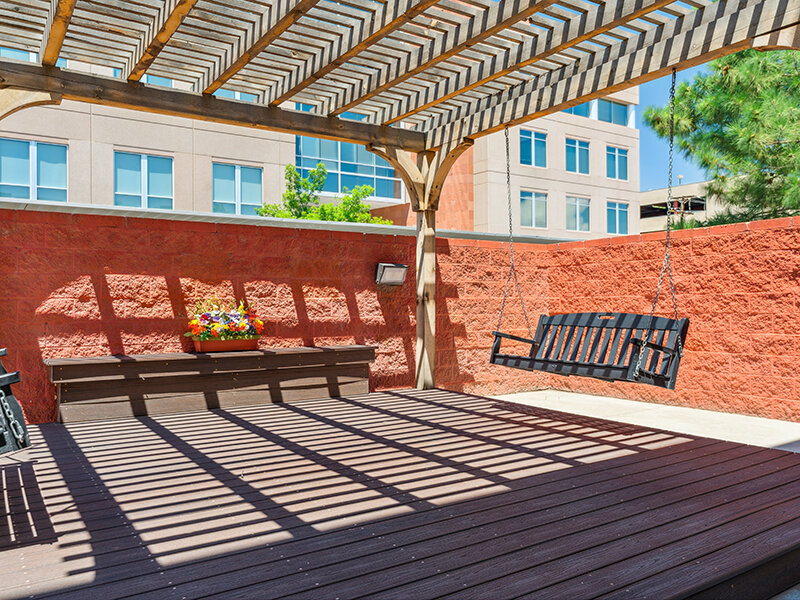 Outdoor Seating with Swinging Bench | Villa De San Felipe
