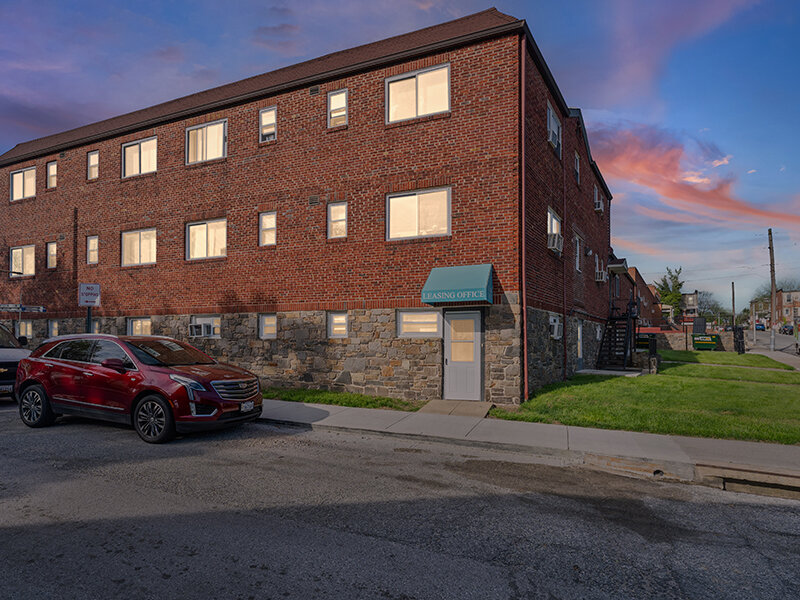 Exterior Apartment View with Apartment Entrance | The Mayflower