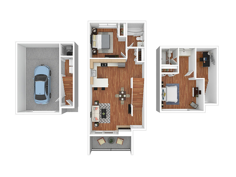 2x2 M Floor Plan at Residences at J Ranch Apartments