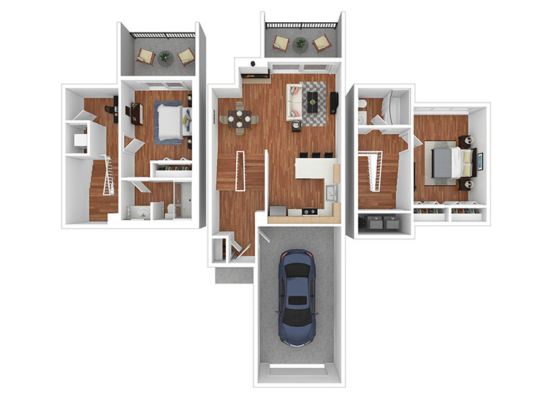 2x2 E Floor Plan at Residences at J Ranch Apartments