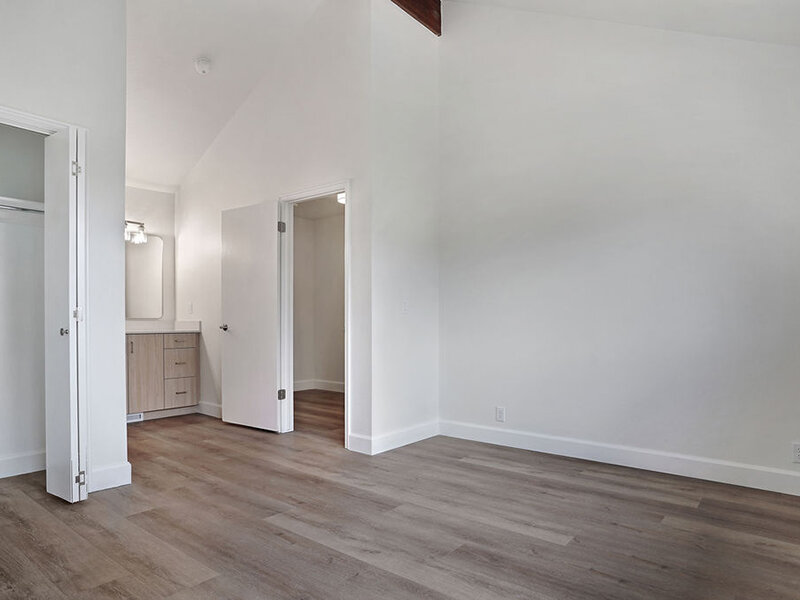 Bedroom with Ceiling Light and Mirror | Residences at J Ranch