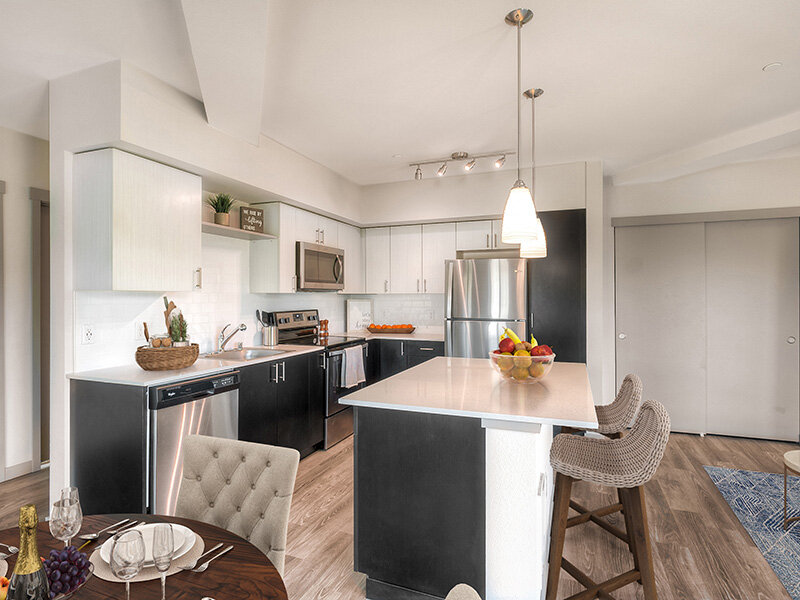 Kitchen with Marble Styled Countertop | Tria