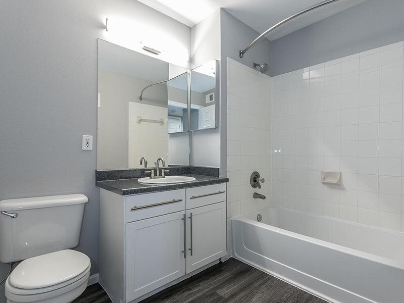 Bathroom with Shower and Sink | The Bluffs at Castle Bluffs