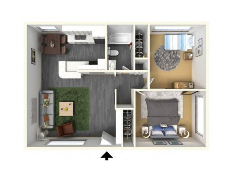 Parker CA Apartments Floor Plan 2x1