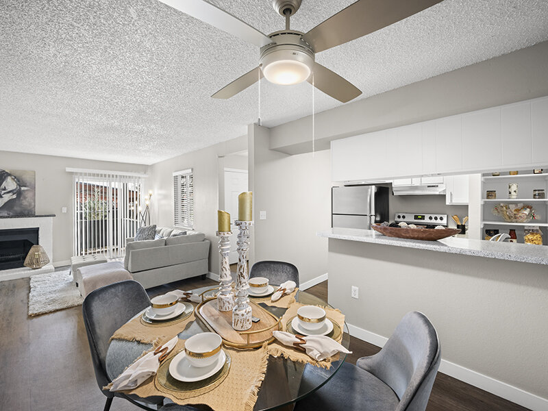 Dining Table with Kitchen and Ceiling Fan | Rosemont West 84th
